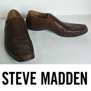 Steve Madden 11.5 Brown Leather Slip On Shoes
